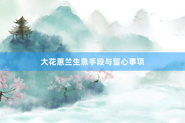 大花蕙兰生息手段与留心事项